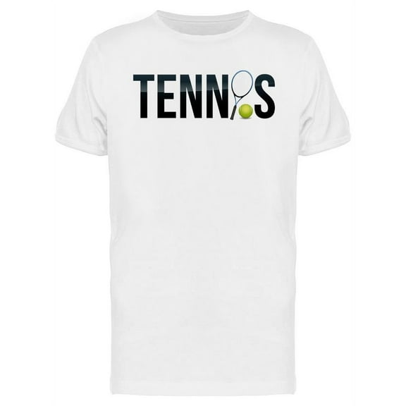 Tennis Racket And Ball Design T-Shirt Men -Image by Shutterstock, Male Large