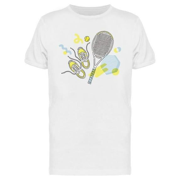 Tennis Racket And Shoes T-Shirt Men -Image by Shutterstock, Male XX-Large