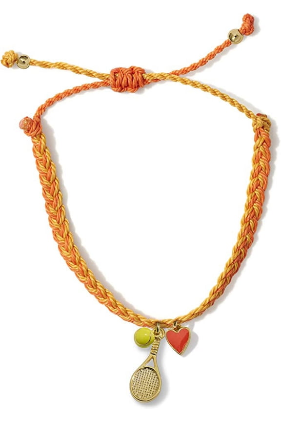 Tennis Racket Ball Gold Charm Bracelet 100% Waterproof Adjustable Friendship Jewelry Gift Teams