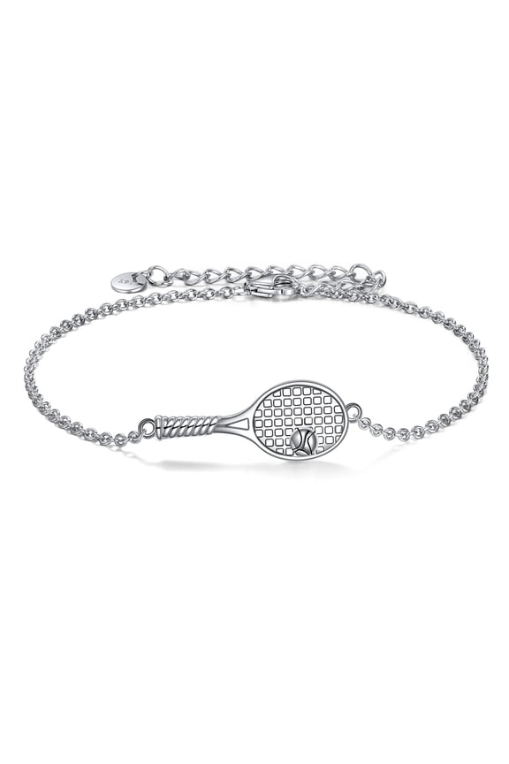 Tennis Racket Bracelets Sterling Silver Sport Jewelry Sport Theme Gifts for Women Men Tennis Lover