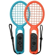 Tennis Racket Compatible with Nintendo Switch, Twin Pack Tennis Racket for Joy-Con Controllers for Mario Tennis Aces Game, Grips for Switch Joy-Cons (1X Blue & 1X Red)