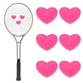 thumbnail image 1 of Tennis Racket Dampener [6PCS] - Funny Heart Shape Silicone Tennis Shock Absorber Racket Vibration Dampener [Pink], 1 of 7