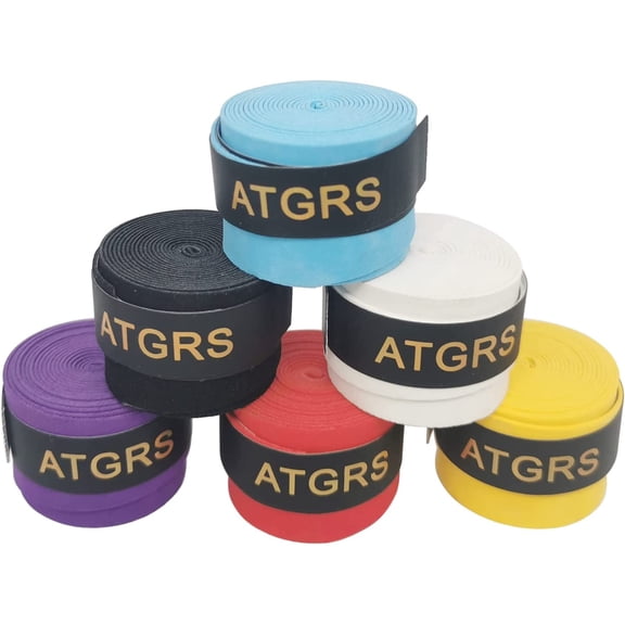 Tennis Racket Grip Tape,6 Pack Dry Feel Tennis Grips, Absorbent and Enhanced Tennis Racquet Overgrip, Better for Sweat Hands