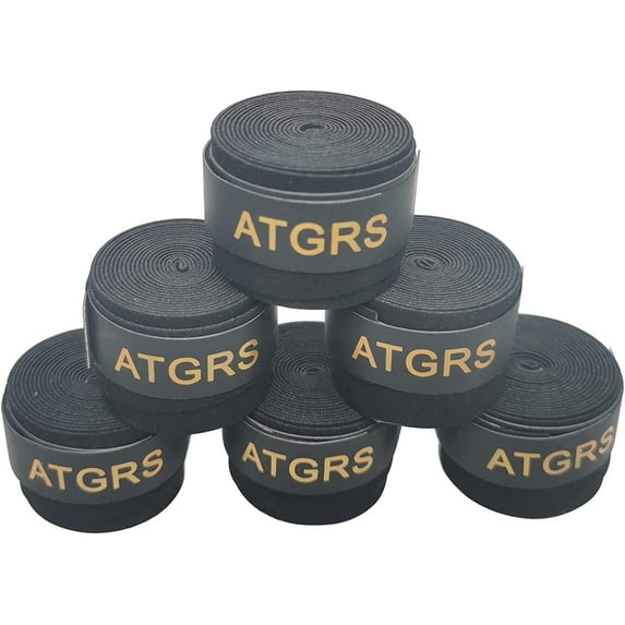 Tennis Racket Grip Tape,6pcs Black Dry Feel Tennis Grips, Absorbent and Enhanced Tennis Racquet Overgrip, Better for Sweat Hands