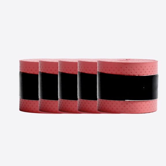 Tennis Racket Grip Tape, Antis Slip and Sweat Absorbing Winding Tape, for Badminton Fishing Rod Handle, 5 Rolls, Red