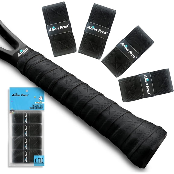 Tennis Racket Grip Tape (C-Tac) - Precut and Advanced Tac Feel Tennis Grip 4 Pack - Tennis Overgrip Grip Tape Tennis Racket - Wrap Your Racquet for High Performance