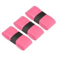 thumbnail image 1 of Tennis Racket Grip Tape, PU Racquet Overgrip with Damping Ridges Anti-Slip Absorbent Perforated Handle Grip Flat Adhesive for Badminton Pickleball, Pink 3 Pack, 1 of 6