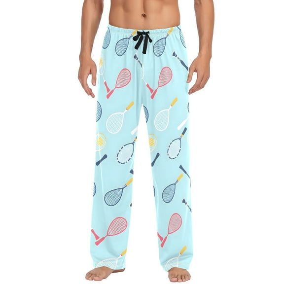 Tennis Racket Men's Pajama Pants Cotton Long Sleepwear Lounge Pants L