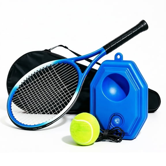 Tennis Racket Set for Adults & Teens, Aluminum Tennis Trainer with Rebound Base, Solo Practice Training System, Includes Carry Bag & Tennis Ball