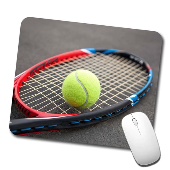 Tennis Racket and Ball Close-up Mouse Pad Low Profile Gaming Mat