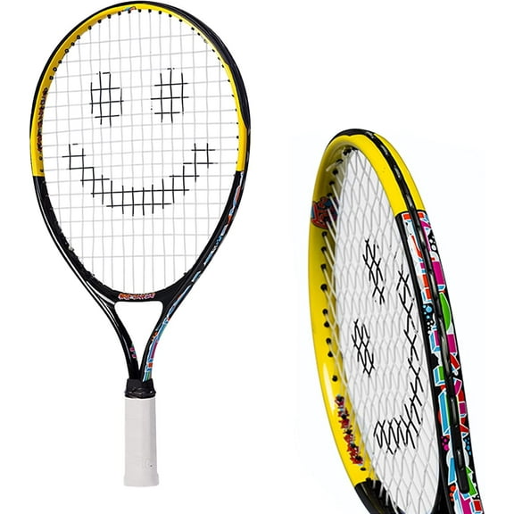 Tennis Racket for Kids with Training Videos by Street Tennis Club - Proper Equipment Helps You Learn Faster and Play Better - 21" Black/Yellow