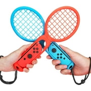 Tennis Racket for Nintendo Switch JoyCons & Switch OLED Model Controller Mario Tennis Twin Pack Grips Blue & Red