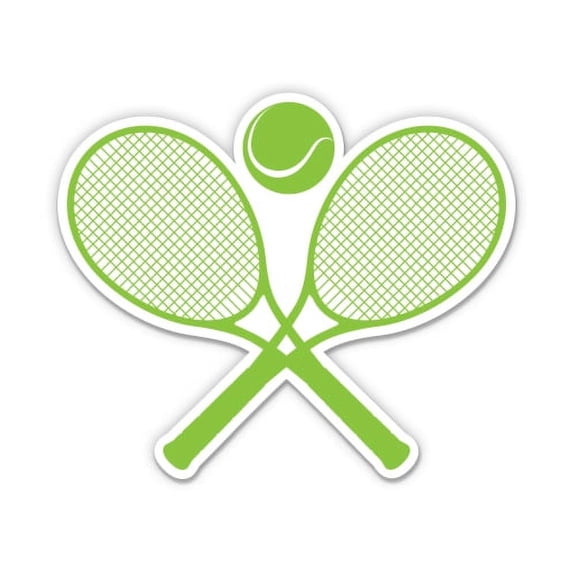 Tennis Rackets - 12" Vinyl Sticker Waterproof Decal