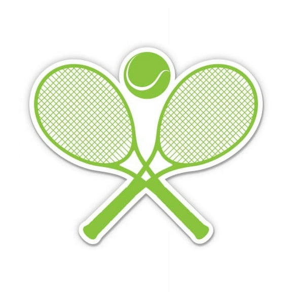 Tennis Rackets - 3" Vinyl Sticker - For Car Laptop Water Bottle Phone - Waterproof Decal