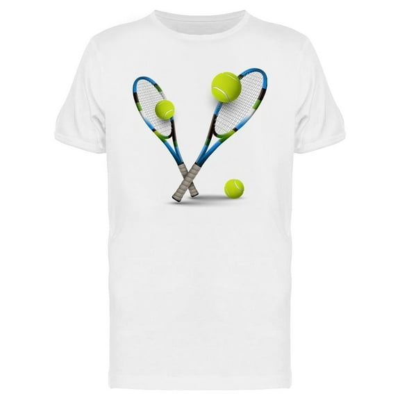 Tennis Rackets And Balls T-Shirt Men -Image by Shutterstock, Male Large
