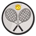 thumbnail image 1 of Tennis Rackets Crossed Ball Racquet Sports Applique Multi-Color Embroidered Iron-On Patch - 2.0 Inch Mini, 1 of 5