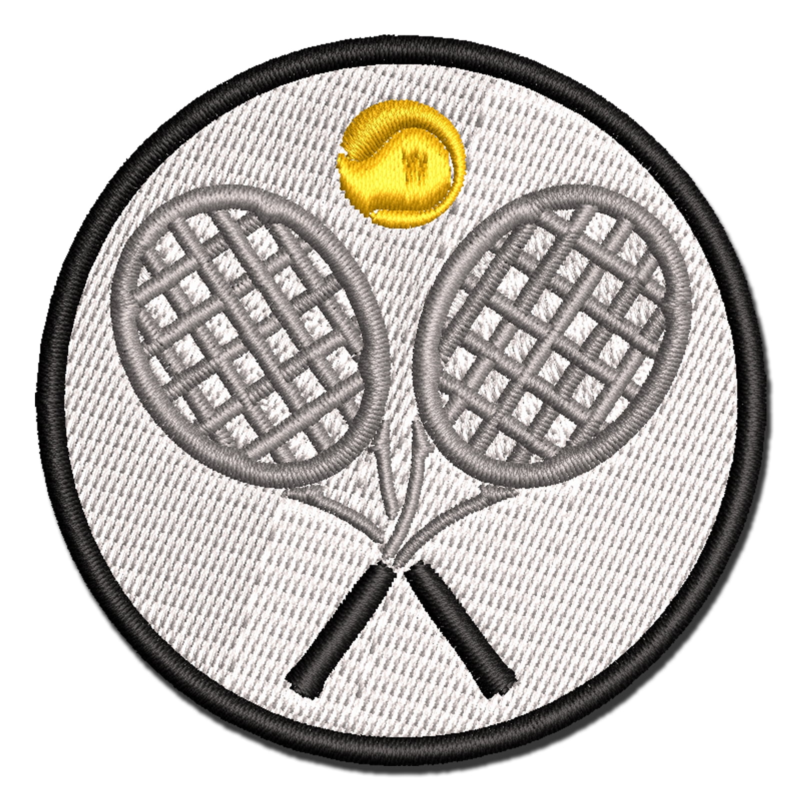 Tennis Rackets Crossed Ball Racquet Sports Applique Multi-Color ...
