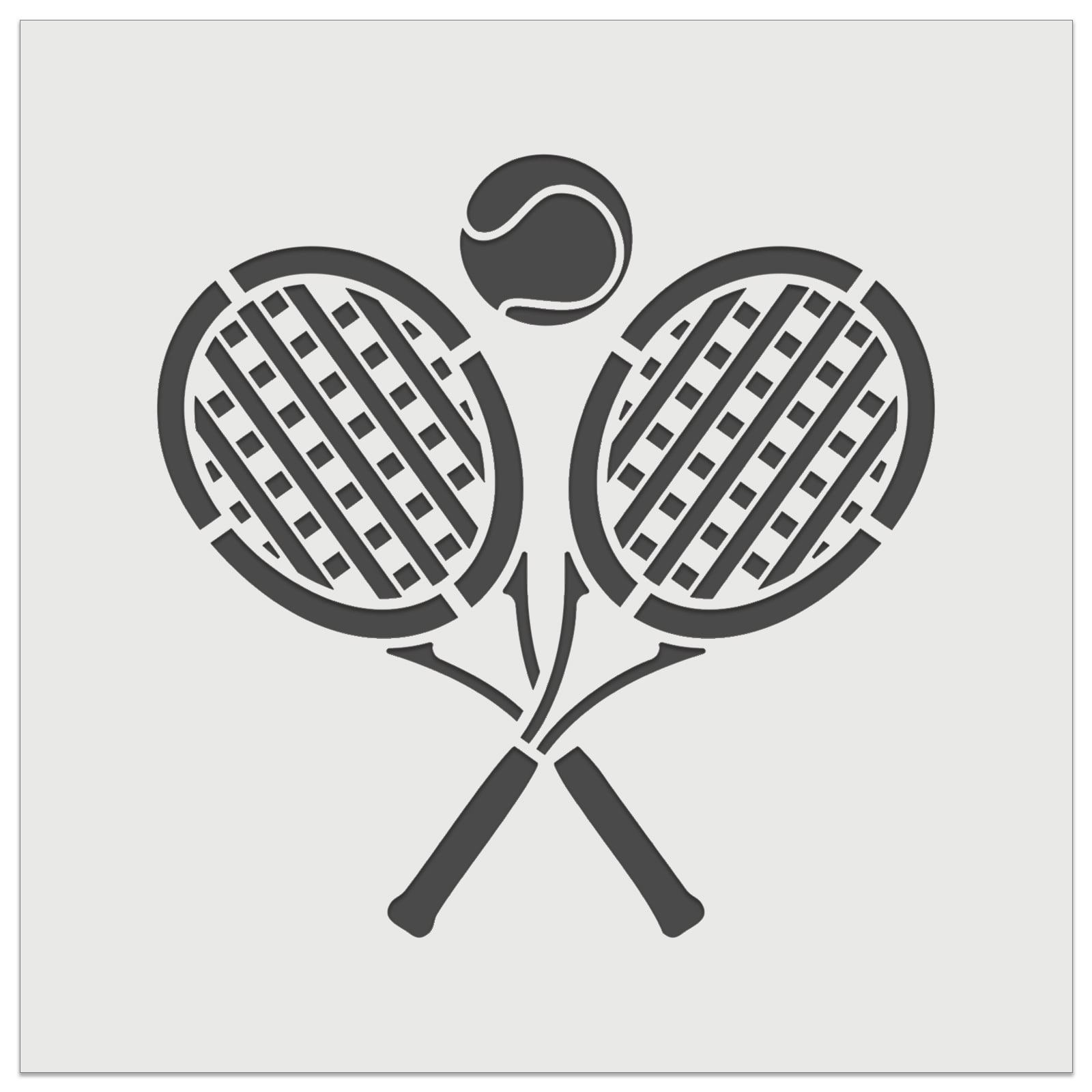 Stencil Racket Tennis Rackets Crossed Ball Racquet Sports DIY Cookie Wall Craft ...