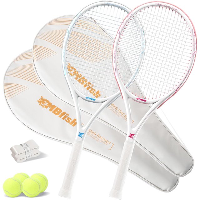 Tennis Rackets - Super Value Set with Pre-Strung, Comfortable Handle ...