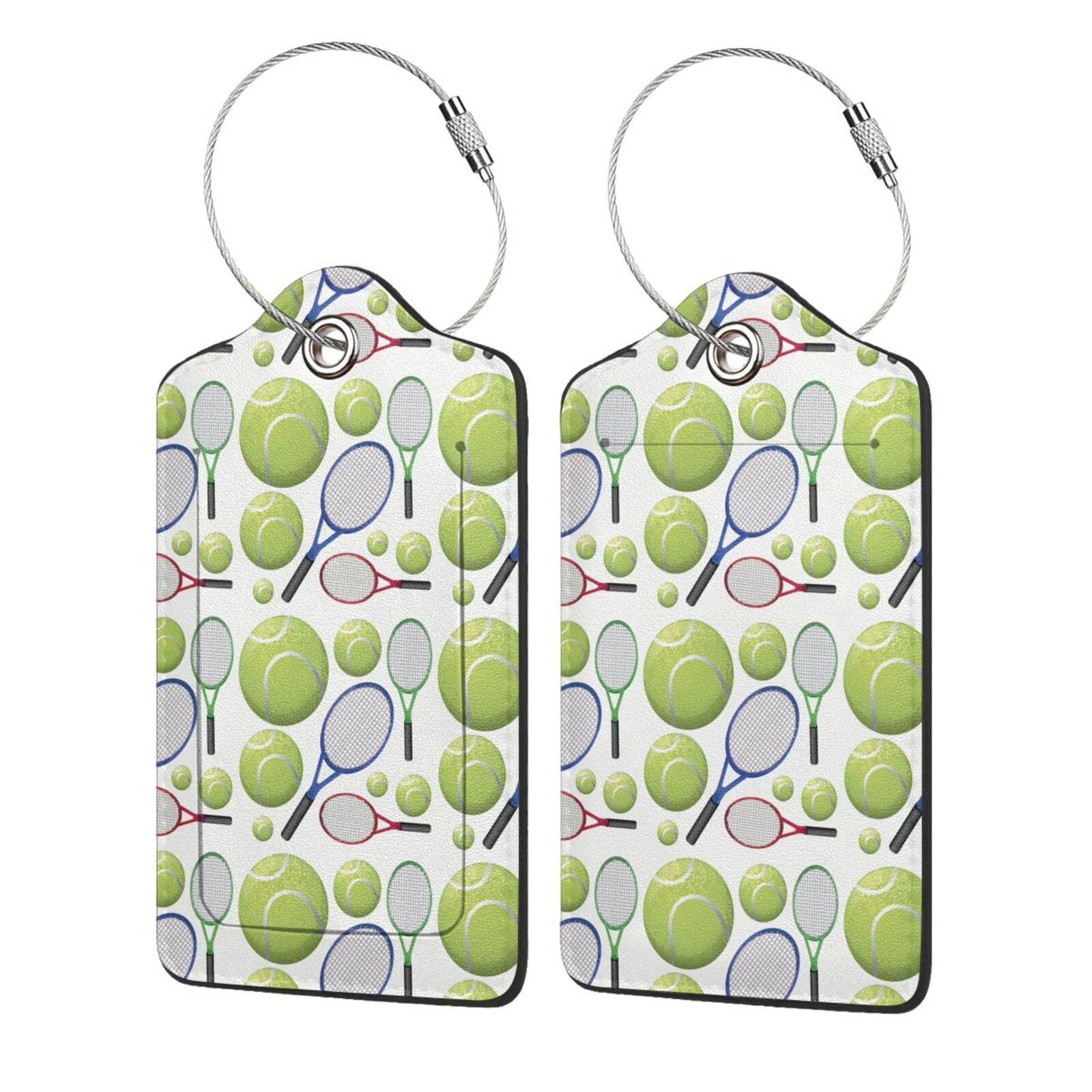 Tennis Rackets and Balls Luggage Tags for Suitcase Tags Identifiers