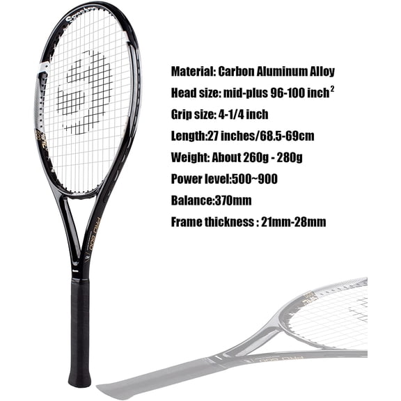 Tennis Rackets for Adults 27 inch Tennis Racquets - 2 Player Tennis Racket Set with 3balls,2 Grips, 2 Vibration Dampers