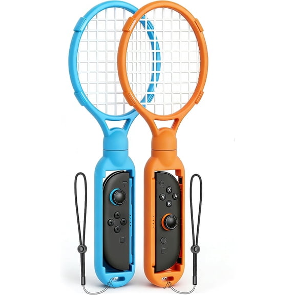 Tennis Rackets for Switch 2 Mario Tennis Fever, 2 Pack Game Accessories for Mario Tennis Aces,Handle Grip Holder for NS2 Joy-Con (B/O)