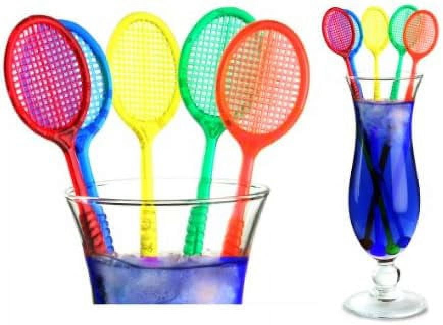 Tennis Racquet Cocktail Stirrers - Multi Color Party Swizzles (20 ...