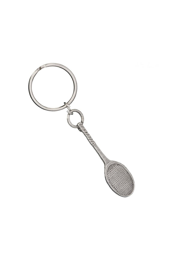 Tennis Racquet Keychain, Racket, Athlete, Coach, Key Fob, Key Ring, Keys, Zipper Pull, Luggage Tag, Backpack, Pewter, Over 300 Keychains Designs, Handmade in the USA A522KC