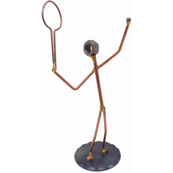 Tennis Serve Collectible Handmade Metal Art Figurine, Desk Accessories, Trophy, Boss Gift, Office Décor, Business Professional, Sports