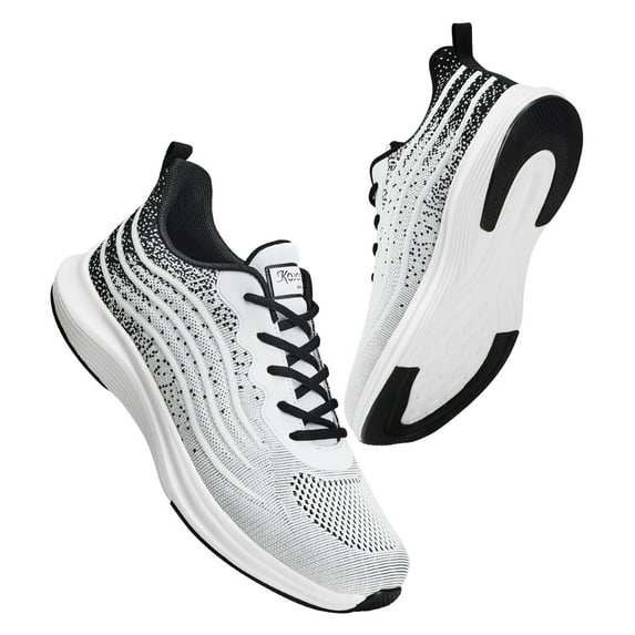 Tennis Shoes Sneakers, Mens/Womens Athletic Running Shoes Non Slip Lightweight Breathable Mesh Fashion Sneakers for Walking Gym Workout Jogging, White - Size 11