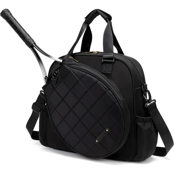 Tennis Shoulder Bag Large Water Resistant Tote Handbag for Tennis Racket, Pickleball Paddles, Badminton Racquet