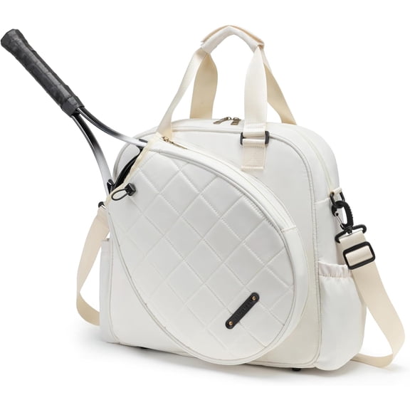 Tennis Shoulder Bag Large Water Resistant Tote Handbag for Tennis Racket, Pickleball Paddles, Badminton Racquet