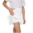 thumbnail image 1 of Tennis Skirt for Girls Workout Athletic High Waist A Line Skort Skirts Built-In Shorts Running Golf Activewear, White, 5 Years, 1 of 1