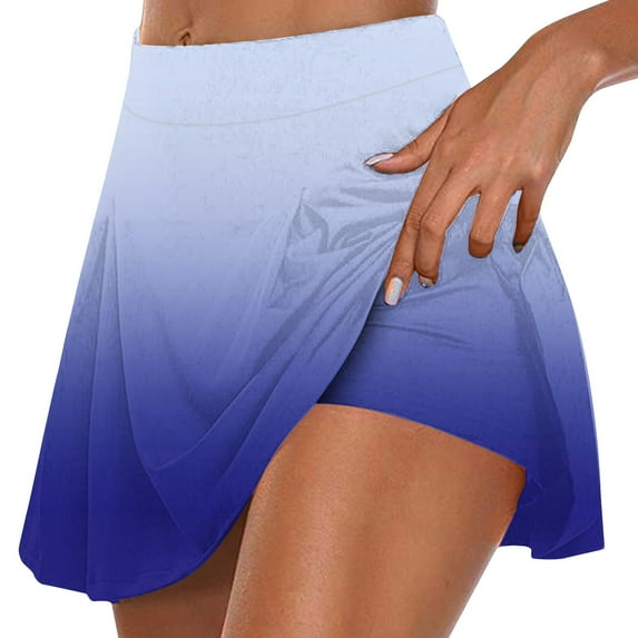 Tennis Skirt for Women High Waisted Athletic Golf Skirts Casual Summer Skorts with Pockets Tie-dye Gradient Print Skirt Inner Shorts