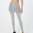 thumbnail image 1 of Tennis Skirted Leggings for Women Active Skort Athletic Ruffle Pleated Golf Mini Skirt Leggings Gray S, 1 of 6