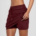 thumbnail image 1 of Tennis Skirts For Women Short Athletic Drawstring Skorts Built In Shorts With Pockets Sports Skirt Girls Skirts with Shorts under Corset Waist Tartan Skater Skirt Metallic Foil Fringe Table Skirt Full, 1 of 6