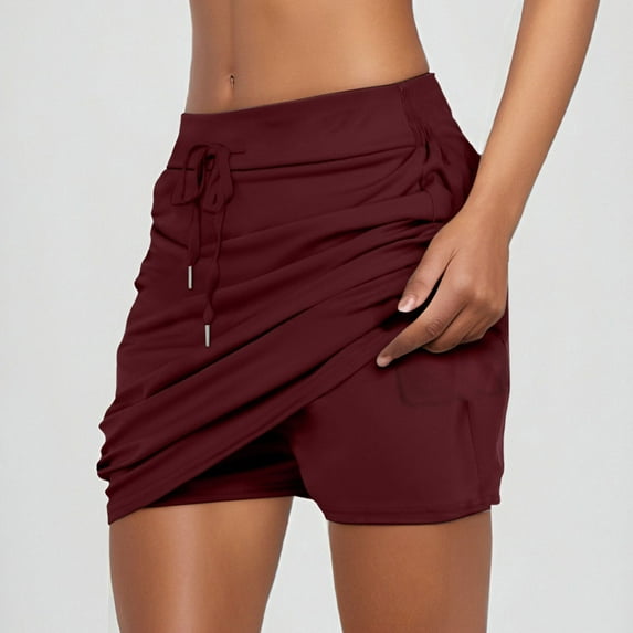 Tennis Skirts For Women Short Athletic Drawstring Skorts Built In Shorts With Pockets Sports Skirt Mini Jean Skirt Skirt Hangers Short Wrap Skirt Ruffle Mini Skirt Wrap Skirts for Women Embroide Skirt