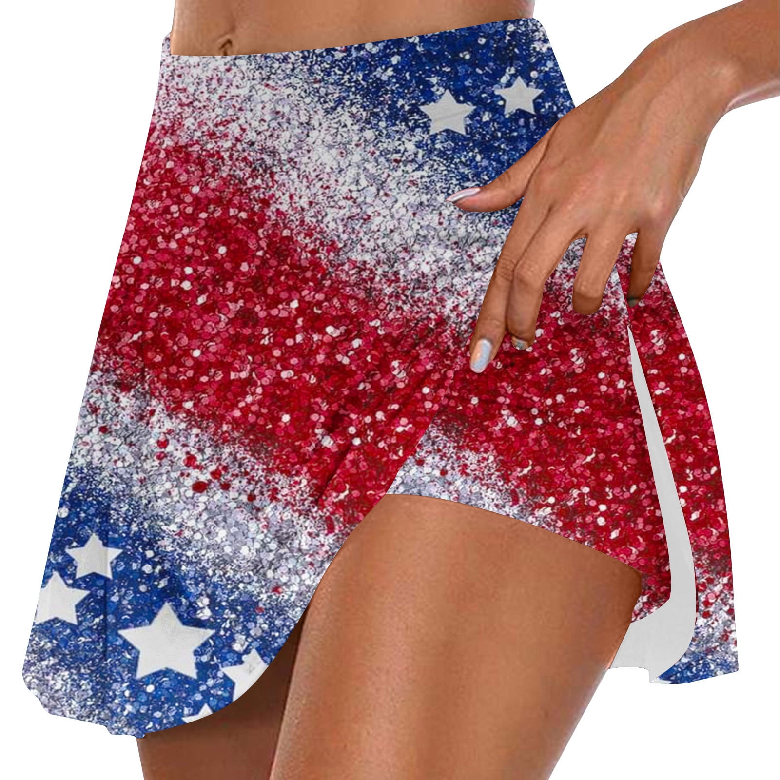 Tennis Skirts for Women Summer Independence Day Shorts High Waisted