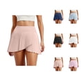 thumbnail image 1 of Tennis Skirts for Women Asymmetrical Slit Pleated Athletic Golf Skorts Mini Skirt, 1 of 6