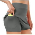 thumbnail image 1 of Tennis Skirts for Women Athletic Golf Skorts Workout Running Skirt Sports Activewear with Shorts Pocket Grey S, 1 of 4
