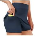 thumbnail image 1 of Tennis Skirts for Women Athletic Golf Skorts Workout Running Skirt Sports Activewear with Shorts Pocket Navy L, 1 of 4
