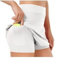 thumbnail image 1 of Tennis Skirts for Women Athletic Golf Skorts Workout Running Skirt Sports Activewear with Shorts Pocket White XL, 1 of 4