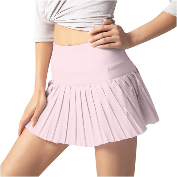 Tennis Skirts for Women Crossover High Waisted Lightweight Pleated Ruffle Mini Workout Skorts with Pockets