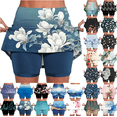 thumbnail image 1 of Tennis Skirts for Women Plus Size High Waist Tummy Control Skort Lightweight Floral Print Golf Workout Spandex Skirted Shorts Size S-4XL, 1 of 6