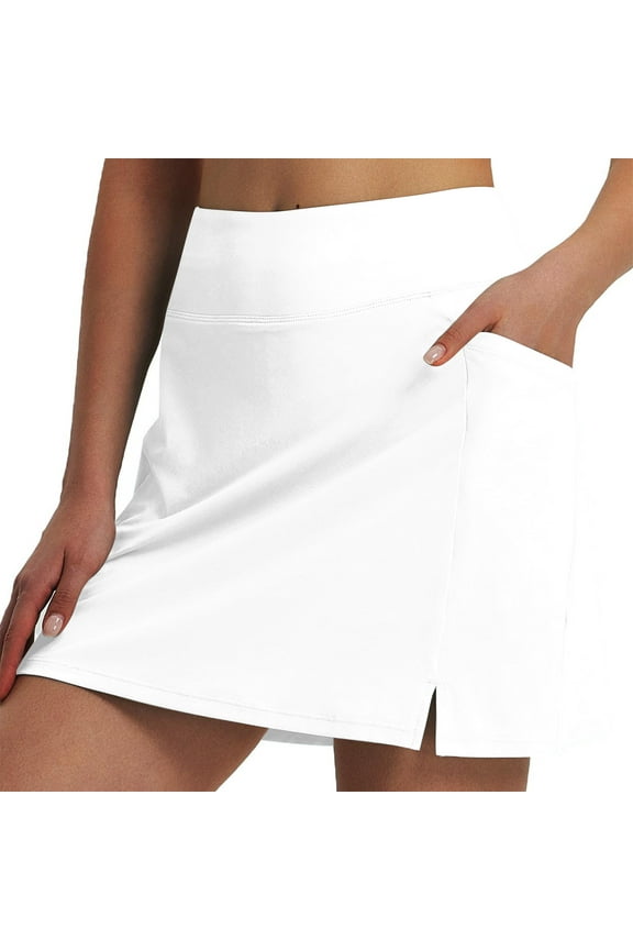 Tennis Skirts for Women Trendy Summer Run Yoga Inner Shorts Elastic Waisted Sports Gym Skirt with Pocket