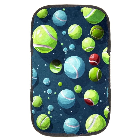 Tennis Soft Comfortable Furry Printed Armrest Cover, Car Armrest Cover, Armrest Accessory, 12.5x8.2 Inch