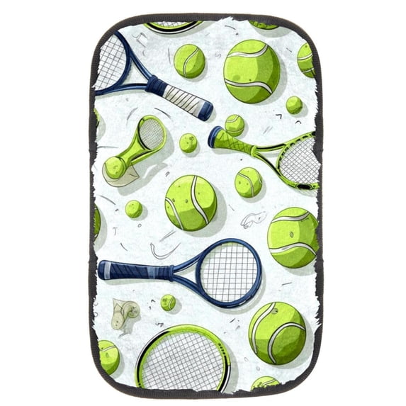Tennis Soft Comfortable Furry Printed Armrest Cover Car Armrest Mat Armrest Accessory 12.5x8.2 Inch