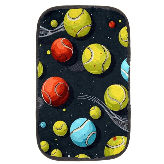 Tennis Soft Furry Printed 12.5x8.2 Inch Armrest Cover for Car, Armrest Accessories