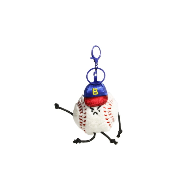 Tennis Sports Mini Backpack Charm Keychain - Cute Polyester Plush Toy Car Pendant Accessory White 4.7 Inch