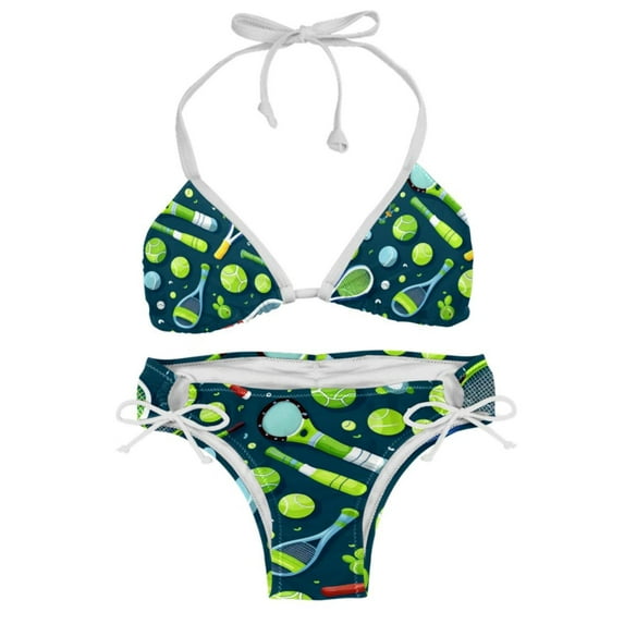 Tennis Swimming Suits Women Bikini Sets, Detachable Sponge, Adjustable Strap, Two-Pack - Ideal for Beach and Pool Parties